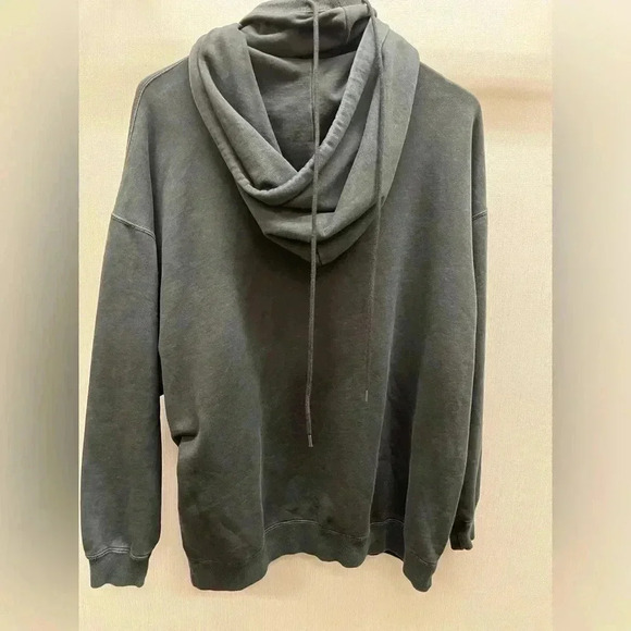 NWT R13 Mask-Up Fleece Hoodie Sweatshirt Acid Black S - Picture 5 of 8